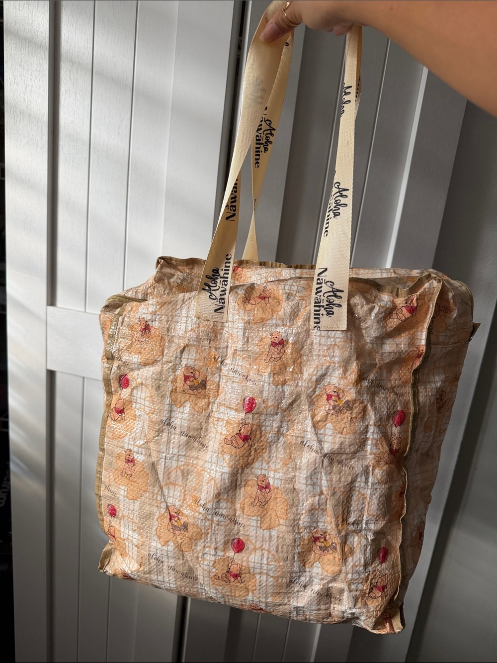Aloha Naturals Beige Floral Tote Bag
